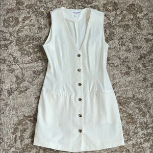 Chic White Button-Down Mini Dress